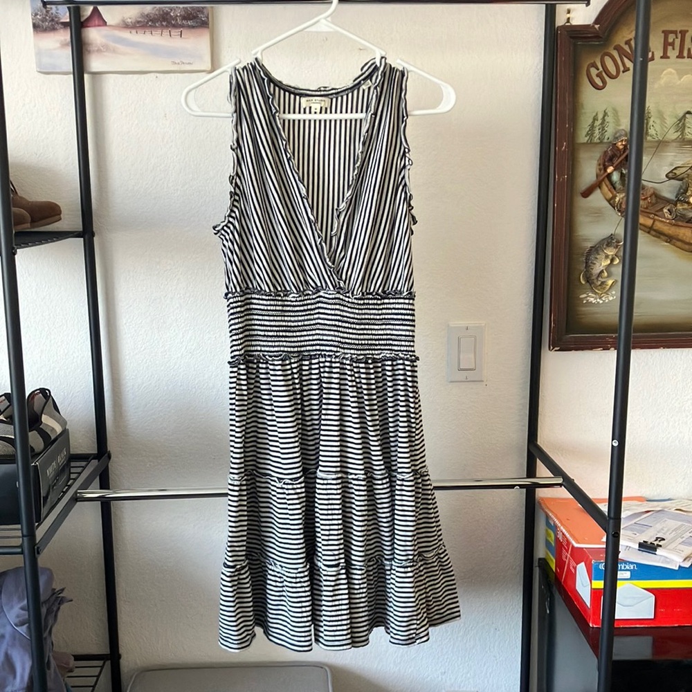 Max Studio Striped Black and White Dress